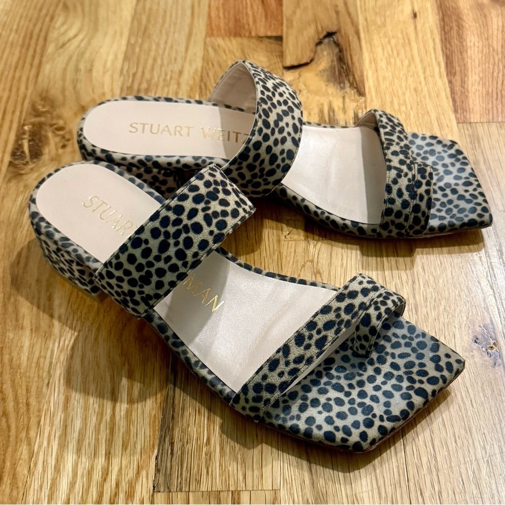 Stuart Weitzman Maisie 35 Slide Sandals Leopard Print Size 6 - Picture 4 of 9